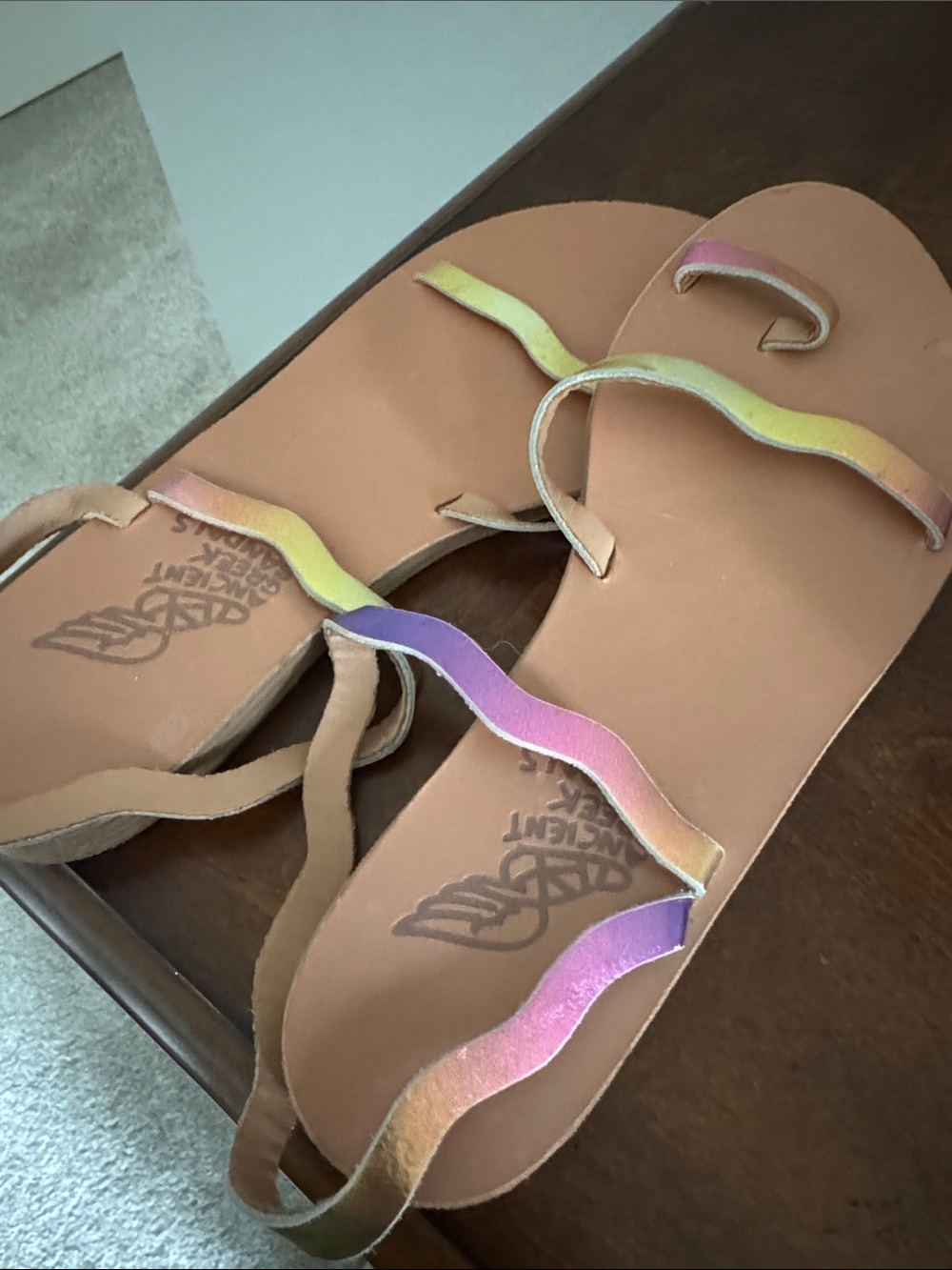 Ancient Greek Sandals Women’s Multicolor Gradient Leather Sandals